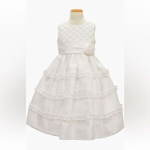 Sorbet Diamond Pleated Satin and Organza Dress